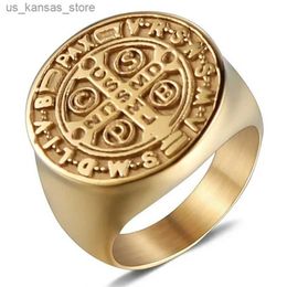 Cluster Rings FDLK Viking Valknut Helm of e Carbide Ring Mens Aegishjalmur Odin Icelandic Runes Celtics Knot Jewellery Amulet Gift240408