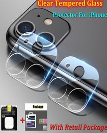 Camera Lens Tempered Glass Protector for iPhone12 mini 12 11 Pro Max Samsung S21 Plus S21U Note 20 Clear Film With Retail Package7491908