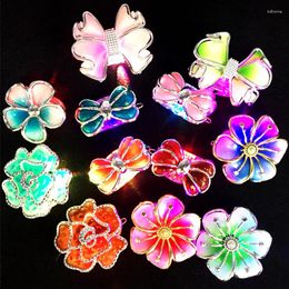 Party Decoration Led Dance Gafas Glowing Flash Flower Emitting Clip Hairpin For Show Supply Hair Accessory Glow Headdress