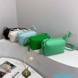 Luxury Leather Bag BottegvVenet Loop Bag Crossbody Small Square Bag Leather Woven Bag Fashion Light Small Messenger Bag Candy Colour Fresh Sho have logo HBZ40M