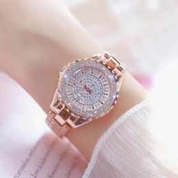 Wristwatches 2024 Top Brand Fashion Ladies Rhinestone Watch Women Quartz Women's Wrist Watches Female Dress Clock Xfcs Relogio Feminino