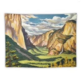 Tapestries Vintage Travel Poster Yosemite National Park Tapestry Decoration For Rooms Things To Decorate The Room Decorations