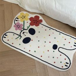 Carpets Cartoon Dog White Carpet Home Decor Creative Soft Rug Decoration Mats For Living Room Bathroom Kitchen Children's