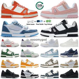 with Box Men Women Casual Shoes Leather Lace Up Veet Suede Black White Pink Red Blue Yellow Green Mens Womens Trainers Sports Sneakers Outdoor Platform Shoe