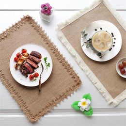 Table Mats Woven INS Style Scandinavian Placemats Cotton Linen Insulated Shooting Props Home Jute Decorative