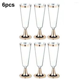 Disposable Cups Straws 150ml Red Wine Glass Plastic Goblet Wedding Party Supply Tableware Home Kitchen Accessories