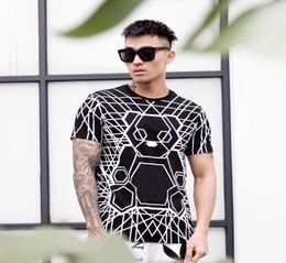 TSHIRT ROUND NECK SS TEDDY BEAR New short sleeve t shirt mens brand clothing fashion webbing tshirt men japan style stretch tshi6716410