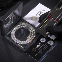 Designer Gra Hip Hop 2,0 mm bis 6,5 mm Halskette Tenniskette Diamant Sier Gold Iced Outplated Halsketten Schmuck Geschenk