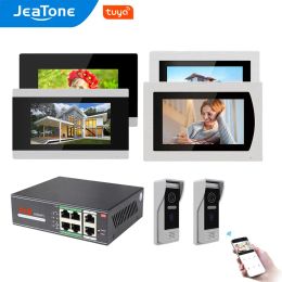 Intercom Jeatone Wifi Video Intercom In Private House 7 Inch Tuya Intercoms For The Apartment With Motion Detection Video Doorbell