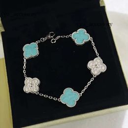 Clover Designer Pendant Necklace Jewellery Silver Gold Light Blue Stone Bling Diamond Crystal Cross Chain Choker Bracelet Birthday Gift Clover Necklace 913