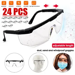 Sunglasses 24PCS Transparent Safety Goggles Protective Glasses Anit-Splash Dust-Proof Sand Work Lab Eyewear Spectacles Protection