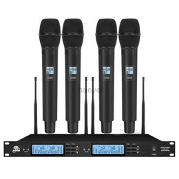 Microphones High Quality Professional Wireless Microphone 4 Channels Handheld Microphone Home Karaoke Stage Performance 240408