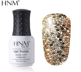 HNM 8ML Diamond UV LED Lamp Nail Gel Bling Glitter Paint Gellak Soak Off Semi Permanent Lucky Lacquer Enamel Gel Nail Polish2408157