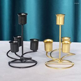 Candle Holders Multi Head Candlestick Minimalism Metal Taper Dinner Table Decor Wrought Iron Luxury