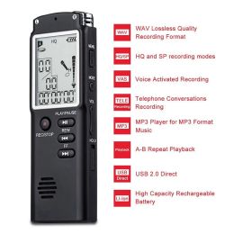Players Digital Audio Voice Recorder 16GB/32GB/64GB HighQuality Intelligent Noise Reduction Recording Real Time Display with MP3 Player
