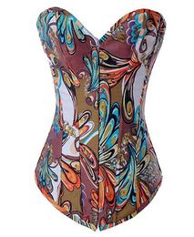 Tops Floral Print Women Corset Waist Aizen Corsets Bustiers Trainer Corsets Steampunk Clothing Brocade Overbust Corset Pattern7415207