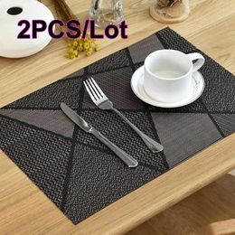 Table Mats Europe Style Placemat Waterproof Decoration Mat Heat-Resistant Bowl Dishes Tableware For Black