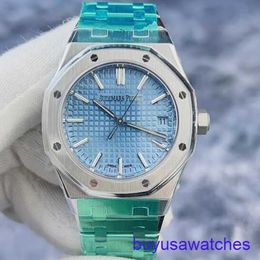 AP Sports Wrist Watch Royal Oak Series 15550ST Ice Blue Plate Precision Steel Automatic Mechanical Womens Watch 37mm Complete Set