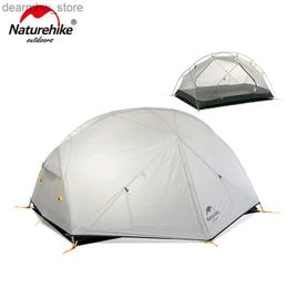 Tents and Shelters Naturehike-Mongar 2 Tent 2 Person Backpacking 20D Ultralight Travel Tent Waterproof Hiking Survival Outdoor Camping Tent L48