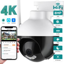 Cameras 4K 8MP Ultra HD PTZ WIFI Camera AI Human Detection TwoWay Audio 4MP Security Camera Outdoor ICSEE Wireless IP Camera H.265