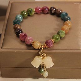 Strand 1PCS Light Luxury Orchid Pendant Beaded Bracelet For Women Girls Birthday Party Jewelry Accessories Fashion Crystal Bracelets