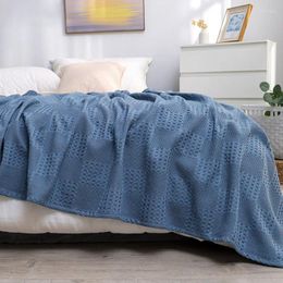 Blankets Waffle Plaid Cotton For Bed Air Condition Summer Quilt Blanket Throw Luxury Home El Solid Sofa Cover Bedspread