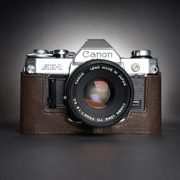 Mount Design for Canon Ae1 Ae1 Ae1p A1 At1 Camera Handmade Genuine Leather Camera Case Half Cover Bag