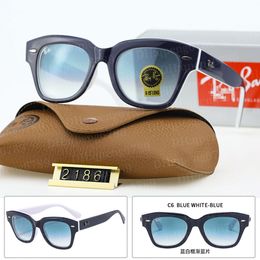 top Classic Wayfarer 2186 Sunglasses state Mega Wayfarer 0840 eyeglasses Designer Polarised Glasses UV400 Lenses Unisex 487