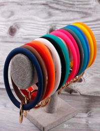 Silicone o Chain Chain Big O Ring Keychain Circle Circle Circle Chandochain inteiro para mulheres Chave pulseira O Key ring5092384