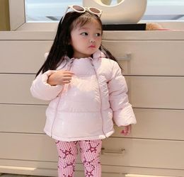 Sweet Baby Girls Pink Coat Winter Kids Girl Hooded Zipper Down Jacket Cute Children039s Warm Outwear Parkas3888255