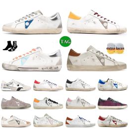 Designer lässige Schuhe Goldene Frauen Super Star Brand Männer Neue Veröffentlichung Italien Sneakers Pailletten Klassiker Weiß Do Old Dirty Casual Schuh Schnürung Frau Mann Mann Mann