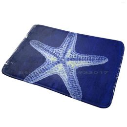 Carpets Coastal Seaside Ocean Navy Blue Beach Chic Starfish Entrance Door Mat Bath Rug Ned The Robot And Roll Shred Stratocaster