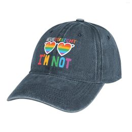 Berets Lets Get One Thing Straight I'm Not - Funny Gay Cowboy Hat Golf Cap Wear Men Hats Women's