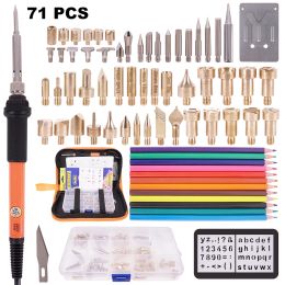 Schroevendraaier 71pcs Wood Burning Kit Adjustable Temperature Soldering Iron Welding Wood Eming Burning Set Carving Pyrography Pen