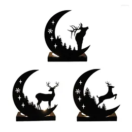 Candle Holders H55A Christmas Holder Metal Stand For Holiday Home Moon Candlestick