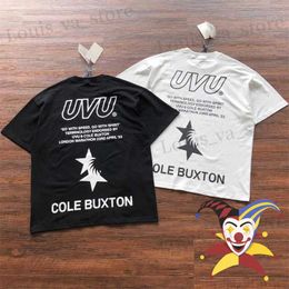 Men's T-Shirts Loose Cole Buxton Pocket T-Shirt Men Women Strtwear Slogan Print CB T Black White Top T240408