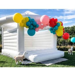 4.5mLx4.5mWx3.5mH (15x15x11.5ft) High quality funny PVC inflatable wedding bounce castle party jumping Castles white Adult Kids bouncy house