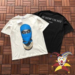 Men's T-Shirts Blue Mask Man Paint IH NOM UH NIT Paris T-Shirt Men Women Loose Black White Short Slve T240408