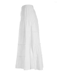 Skirts Edhomenn Women S Tiered Long Solid Colour Drawstring Elastic Waist Ruched Midi Y2k Side Split Skirt