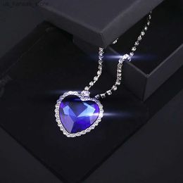 Pendant Necklaces Home>Movie>Ocean Heart Necklace>Eternal Love>Blue>Red Crystal Pendant>Womens Wedding Jewellery Gifts240408