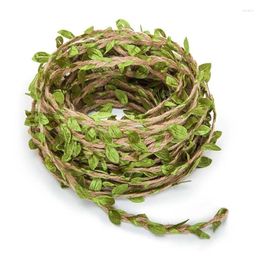 Party Decoration 5M Artificial Vines Leaves String Trim Ribbon Wild Jungle Botanical Greenery For Baby Shower Wedding Wreaths DIY Craft