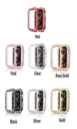 Bumper Protective Watch Case with Two Rows Bling Diamonds PC Plating Lightweight for Fitbit Iwatch series with OPP bag7604176