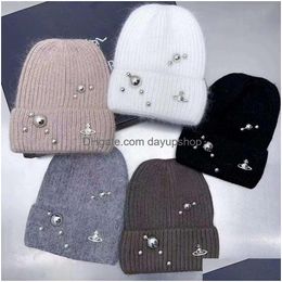 Hats, Scarves & Gloves Sets Designer High Quality New Autumn Winter Hats Western Empress Dowagers Woollen Pile Up Hat Large Head Circum Dhqpe