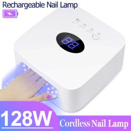 Dryers Builtin Battery Rechargeable Nail Uv Lamp Portable Wireless Nail Dryer Manicure Pedicure Hine Cordless Uv Curing Nail Lamp