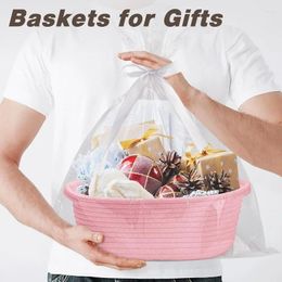 Party Favour Small Woven Easter Basket With Gift Bags And Ribbons Durable Baskets For Gifts Empty Rope Storage Baby Toy Bas