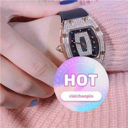 New High-quality female mechanical wrist watches Women's Wine Bucket Super Large Plate Top Ten Crowd Full Diamond Watch luxury stylish Designer 11