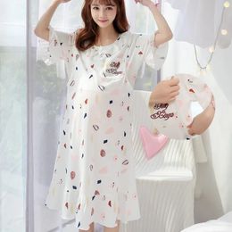 Maternity Clothes Breastfeeding Nightgowns Nursing Sleepwear Hospital Robe Nightwear Breast Feeding Pajamas Pregnancy Dresses 240408