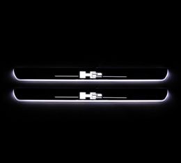 For HUMMER H2 2004 2009 Acrylic Moving LED Welcome Pedal Car Scuff Plate Pedal Door Sill Pathway Light1239378