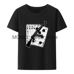 Men's T-Shirts Russian Kalashnikov Ak 47 Modal Print T Shirt Mens Loose Tees Cool Humour Style The Y2k Streetwear Hipster Tops Camisetas H240408