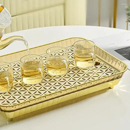 Tea Trays Lightweight Fruit Tray Rectangle Serving Cup Drain Storage Organizer Holder Rack